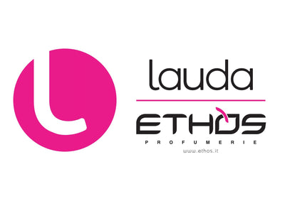 Profumeria Lauda logo bianco orizzontale